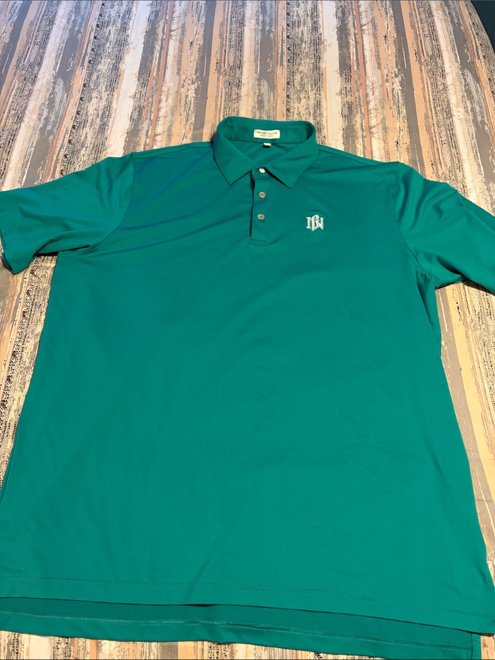Peter Millar Men's green golf Shirt/GN emblem